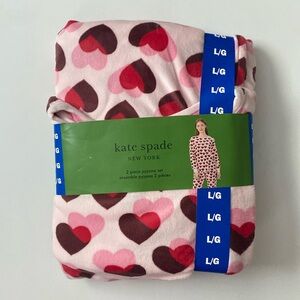 Kate Spade Two-Piece Pajama Set Hearts Large